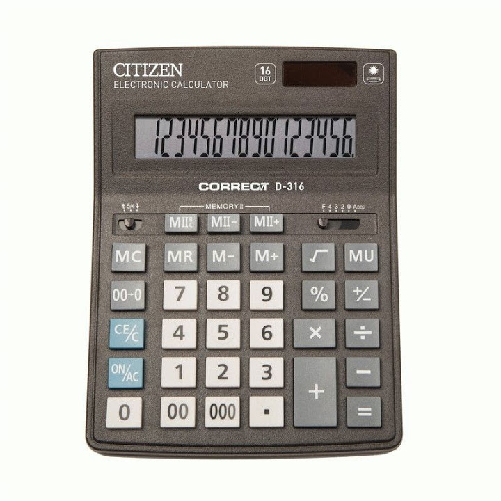 Калькулятор Citizen 16-разр. Correct D 316