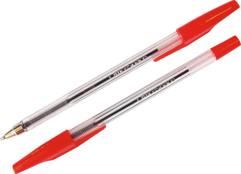 Ручка шариковая, красный цвет чернил