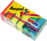 Губки бытовые,5 шт.+1, tetex, 95х65 мм Акция!