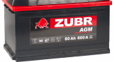Аккумулятор ZUBR AGM (80A/h), 800A R+