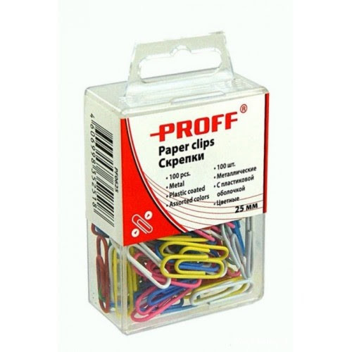 Скрепки цветные 25 мм., PROFF