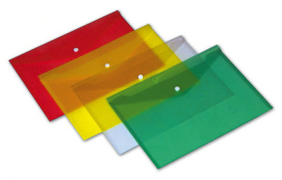 Папка конверт на кнопке А4 PROFF , прозрачная синяя