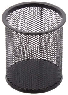 Стаканчик для пишущих принадлежностей металлический, черный