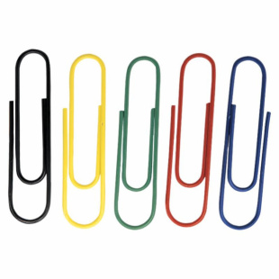 Скрепки канцелярские L28 мм., цветные