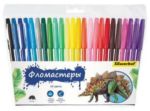 Фломастеры Динозавры 24 цвета