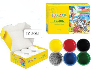 Гуашь художественная 5+1 серебро TUKZAR