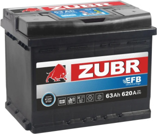 Аккумулятор ZUBR EFB (63 A/h), 620А R+