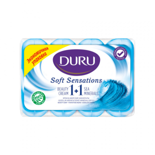 Крем-мыло туалетное Duru Soft Sensation Увлажняющий крем и морские минералы, 4х90г