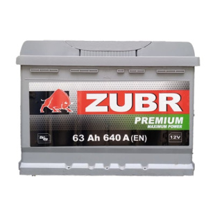 Аккумулятор ZUBR PREMIUM (63 A/h), 640A R+