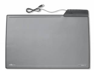 Подкладка для письма DURABLE с USB-разветвит. на 4 порта, прозр. верх., 680х435 мм, черная