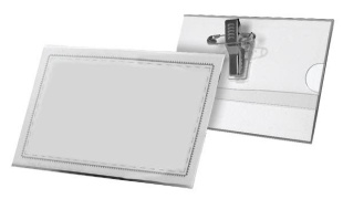 Бейдж 95х56 мм., с зажимом