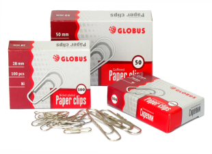 Скрепки канцелярские оцинкованные ГЛОБУС L22 мм, 100 шт.